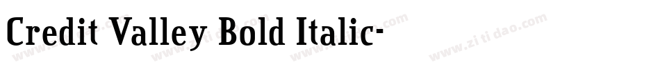 Credit Valley Bold Italic字体转换